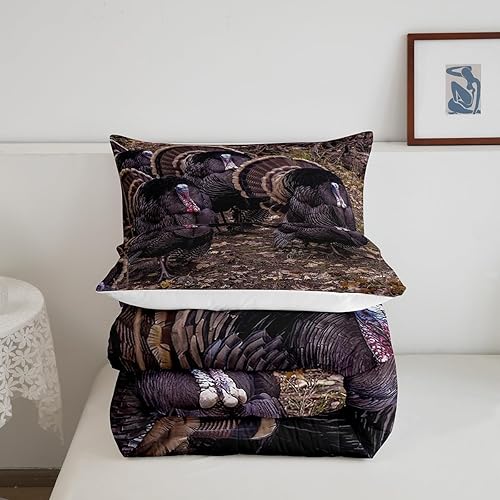 Miniatura 5 de Juego de edredón de pavo de Acción de Gracias, tamaño Queen, ropa de cama para niños, niñas y mujeres, juego de edredón con temática de cosecha de