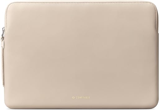 Comfyable Slim Protective Laptop Case 13-13.3 Inch 13 Inch Compatible with MacBook Pro and MacBook Air, PU Leather Bag Waterproof Cover Laptop Case for Mac, Dark Beige, Dark Beige, For