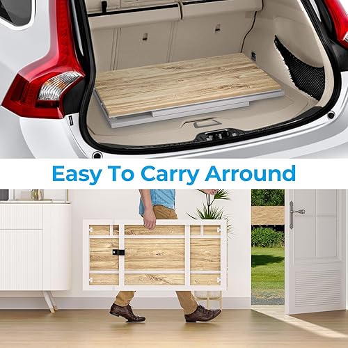 Miniatura 6 de GreenForest Escritorio plegable para espacios pequeños, escritorio de computadora pequeño sin montaje de 39.4 pulgadas para oficina en casa, mesa