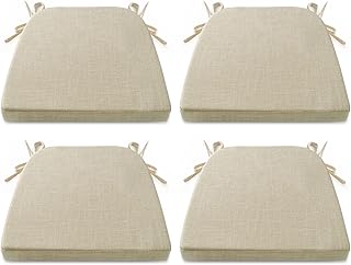 Tromlycs Chair Pads with Ties for Dining Room Chairs Set of 4 High Density Foam Padded Cushion Non Slip U Shaped Kitchen C...