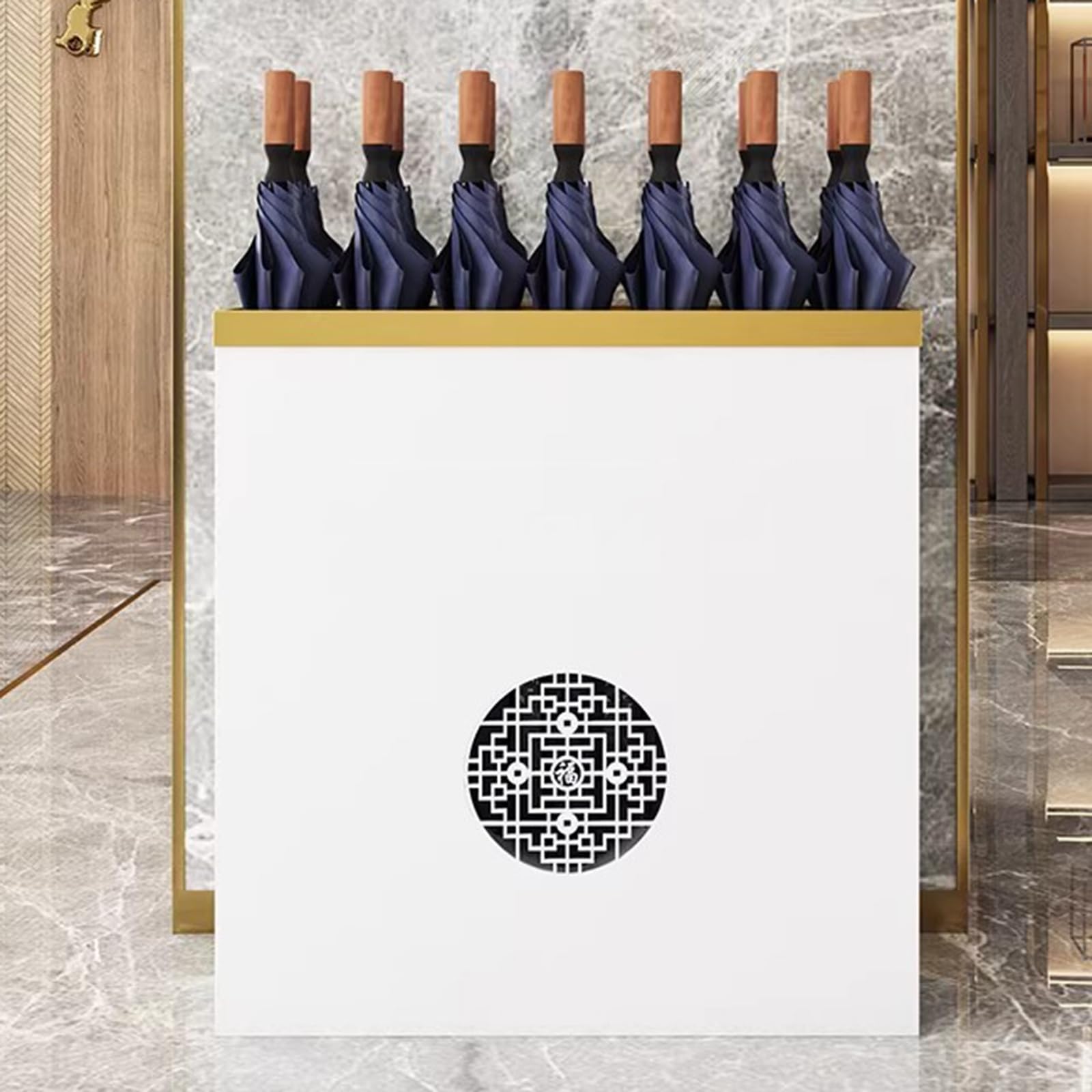 BHFPFZA Large Metal Umbrella Stand with Removable Draining Tray, High Capacity for Home Entrance, Hotel Lobby, and Shopping Mall - Stylish & Functional Storage Solution