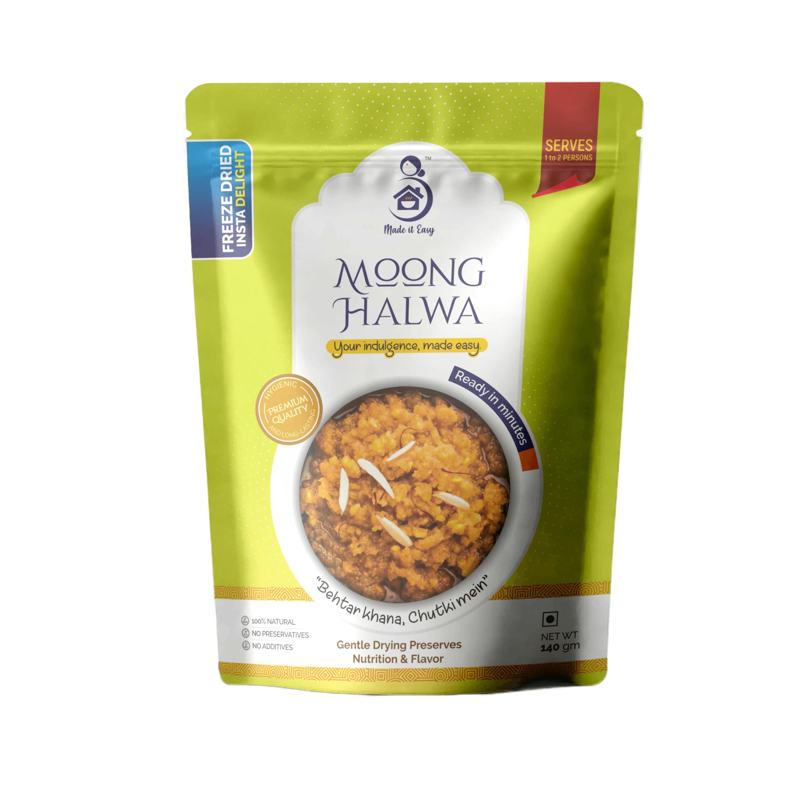 Made it Easy Moong Halwa Instant Dessert | Freeze Dried Traditional Indian Sweet | Rich Aroma & Authentic Taste | Ready in Minutes |-image-20