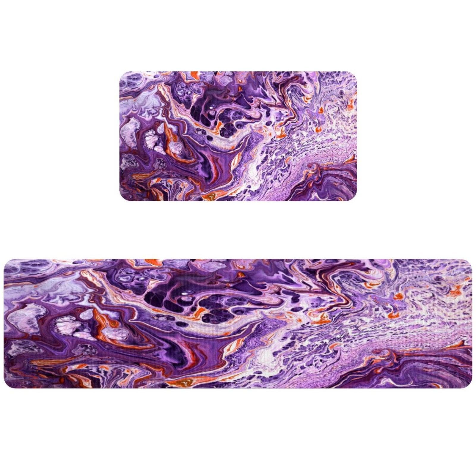 Alfombrillas de cocina de mármol: pack de 2 alfombras antideslizantes y lavables para el hogar