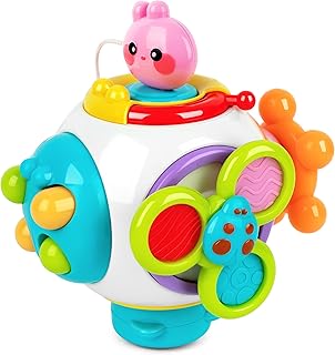 Vanmor Busy Cube for Kids , Baby Sensory Busy Board Travel Learning Toy for Toddlers, Montessori Educational Activity Cube, Autism developmentally Play Center Fidget Toy for 18 Month+