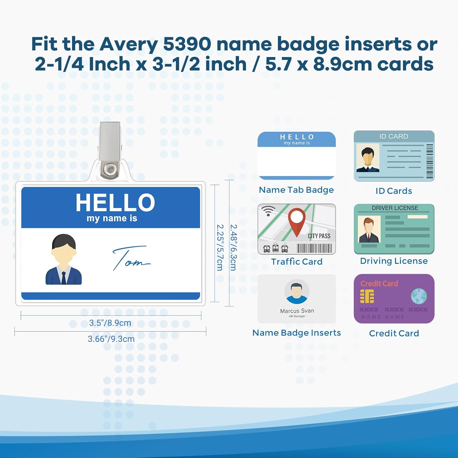 Name Badge Holders with Clip - Fushing 40PCS Clear Plastic ID Badge Holders with Badge Clips for 2-1/4 Inch x 3-1/2 Inch Name Badge Inserts - Image 2