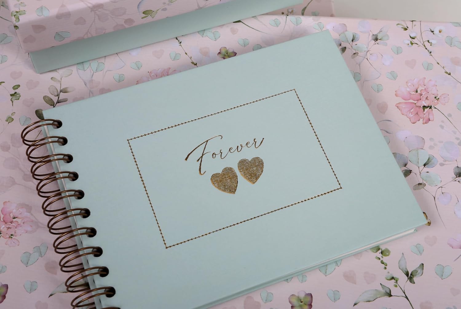 Forever - Guest Book/Photo Album, 230x220, 60 Off White Pages, (German TextHerzensmomente - Heartfelt momments)