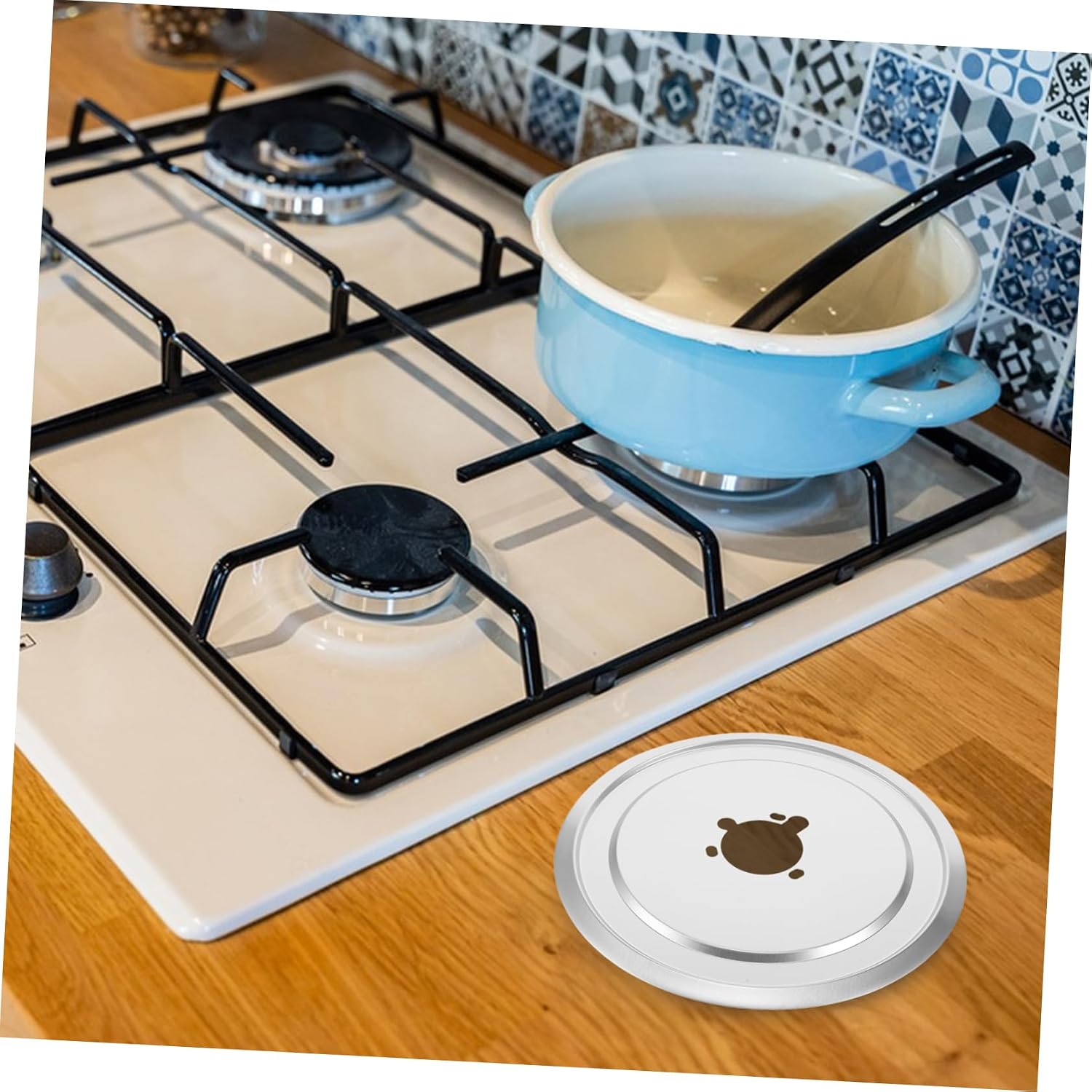 COLLBATH Stainless Steel Gas Stove Rack Replacement Drip Pan for Stove Burner Drip Pans Kitchen Supplies Easy Drainage