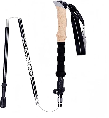 Bastones de senderismo plegables, bastones de aluminio con diseño telescópico y plegable de 3 pliegues, para senderismo, campamento, escalada