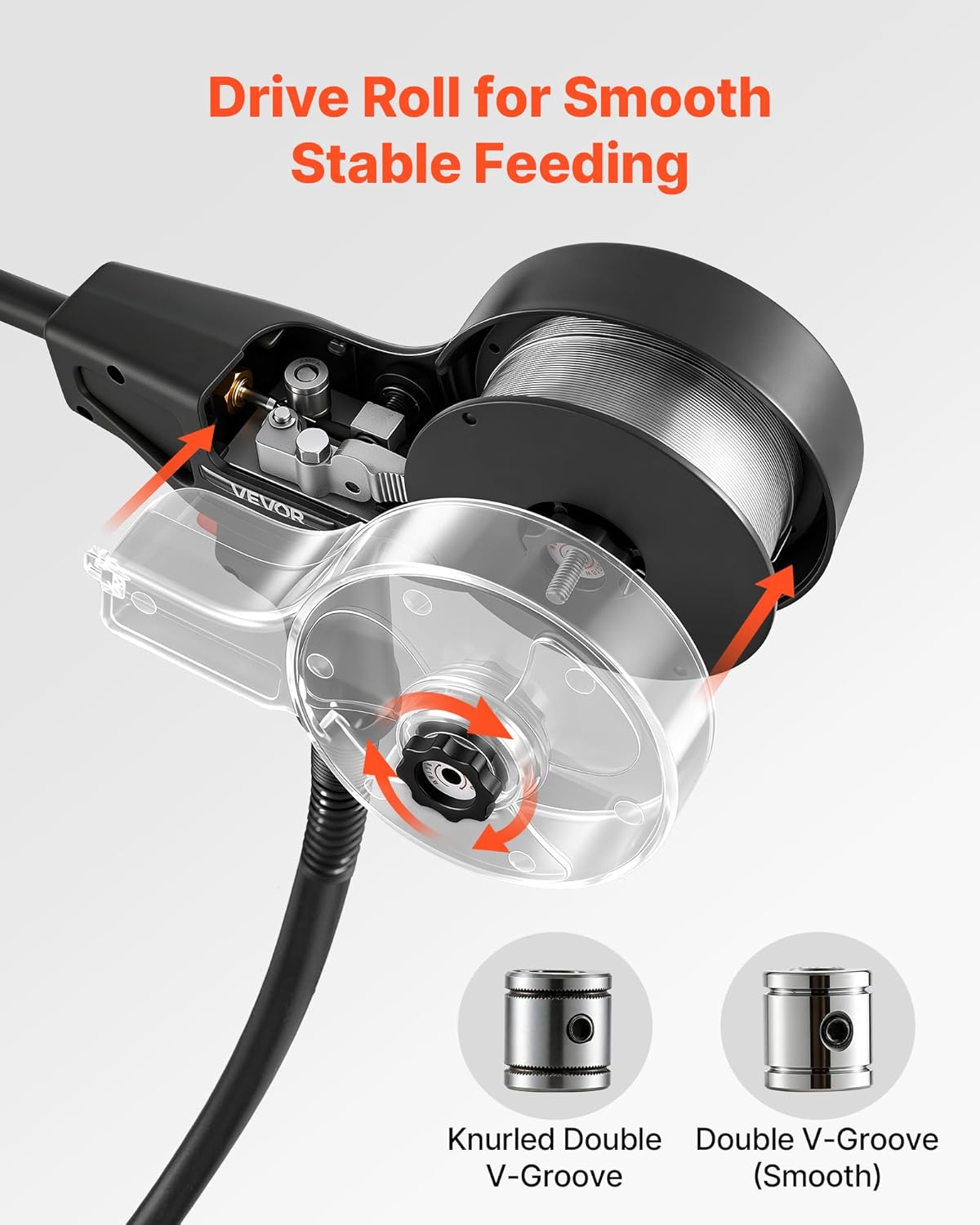 VEVOR 130Amp Spool Gun with 10FT Cable, Replacement for Lincoln Magnum 100SG K2532-1 - with 11PCS Mig Welding Contact Tips, ER4043 0.035" Aluminum Mig Welding Wire & Toolbox