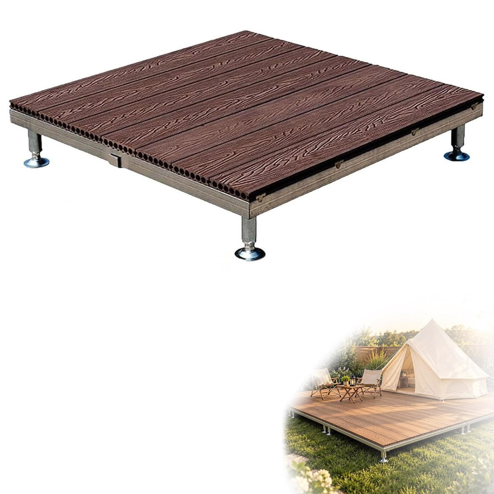 Piattaforma Rialzata Modulare per Giardino, Kit di Pavimento Flottante