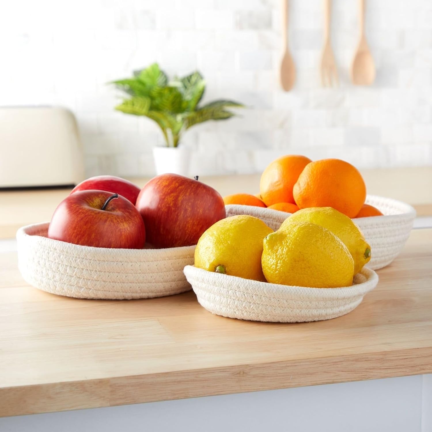 Juvale Small Round Cotton Rope Storage Baskets image 6