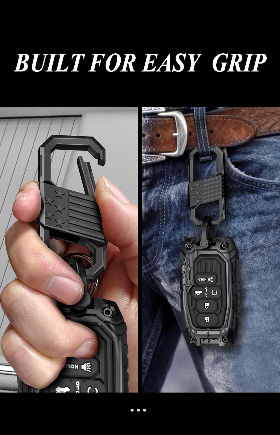 USA Flag-Inspired Heavy Duty Zinc Alloy Key Fob Cover, Accessories Compatible with Honda 2026 2025-2022 Civic Accord CR-V HR-V Pilot and 2026 Passport (Model-B)