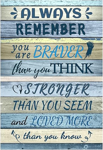 MORGJULIS Arte de pared con citas inspiradoras "Always remember you are braver than you think" (Always remember you are braver than you think),