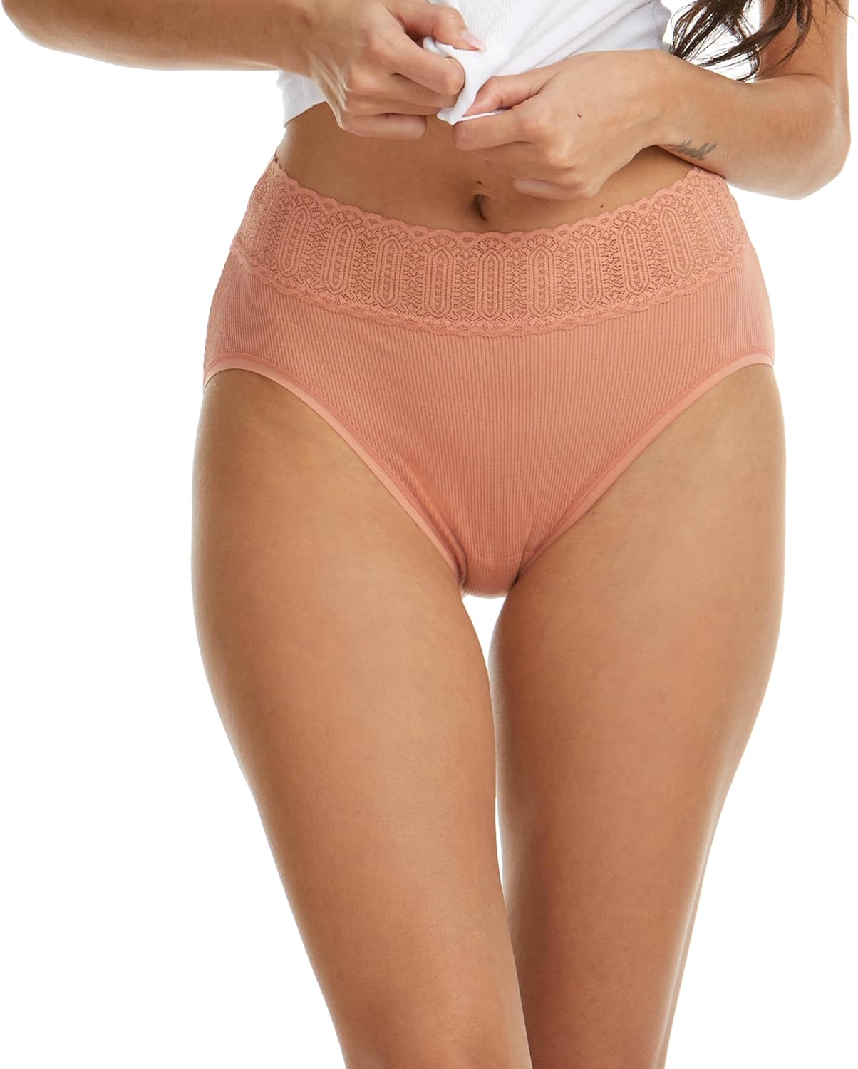 hanky panky - EcoRX French Brief Underwear for Women | Size S-L | Sustainable Cotton Soft Panties, Lace Trim | 3 pack - Image 6