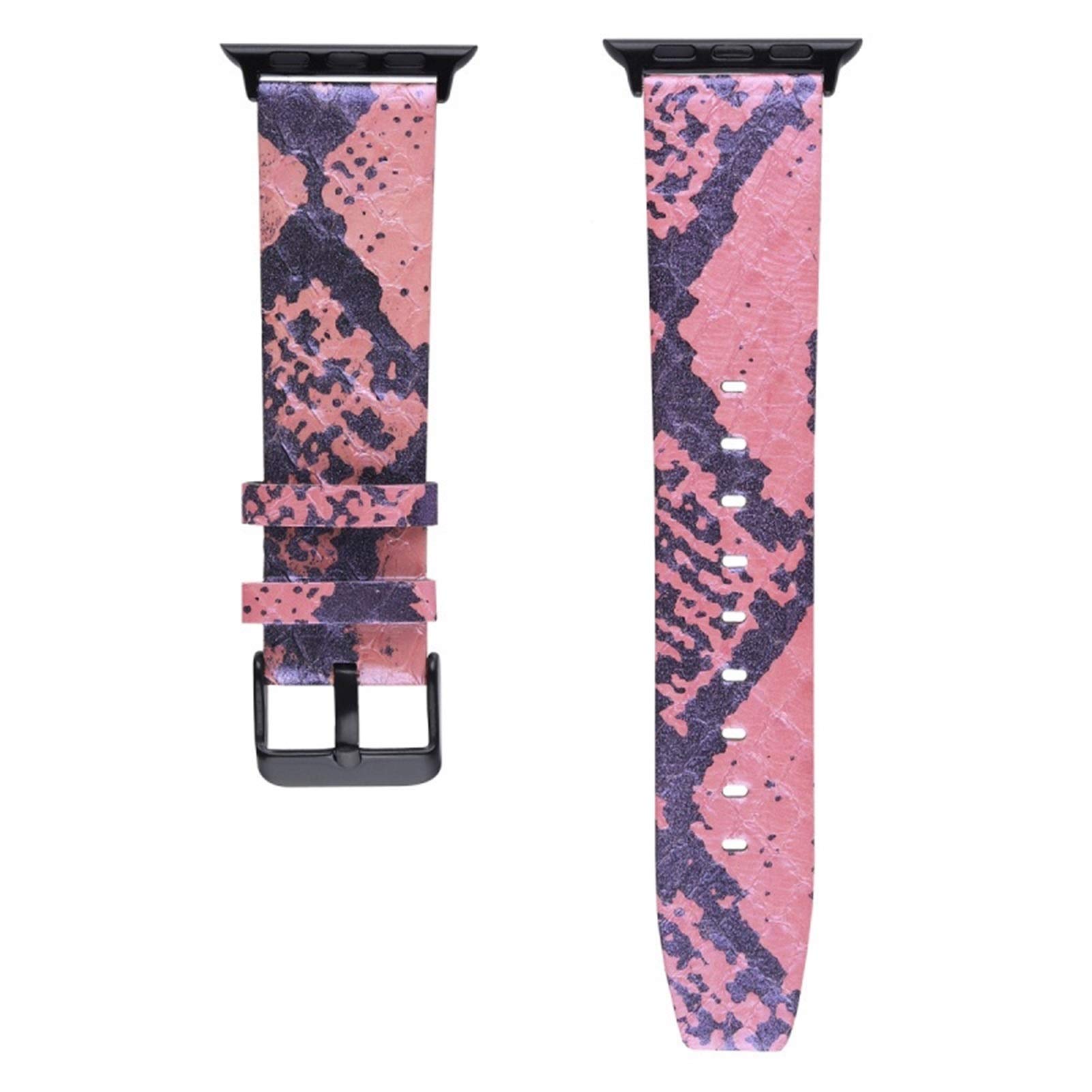 Bracelet Apple Watch fait main en serpent rose | Cadeau unique iWatch