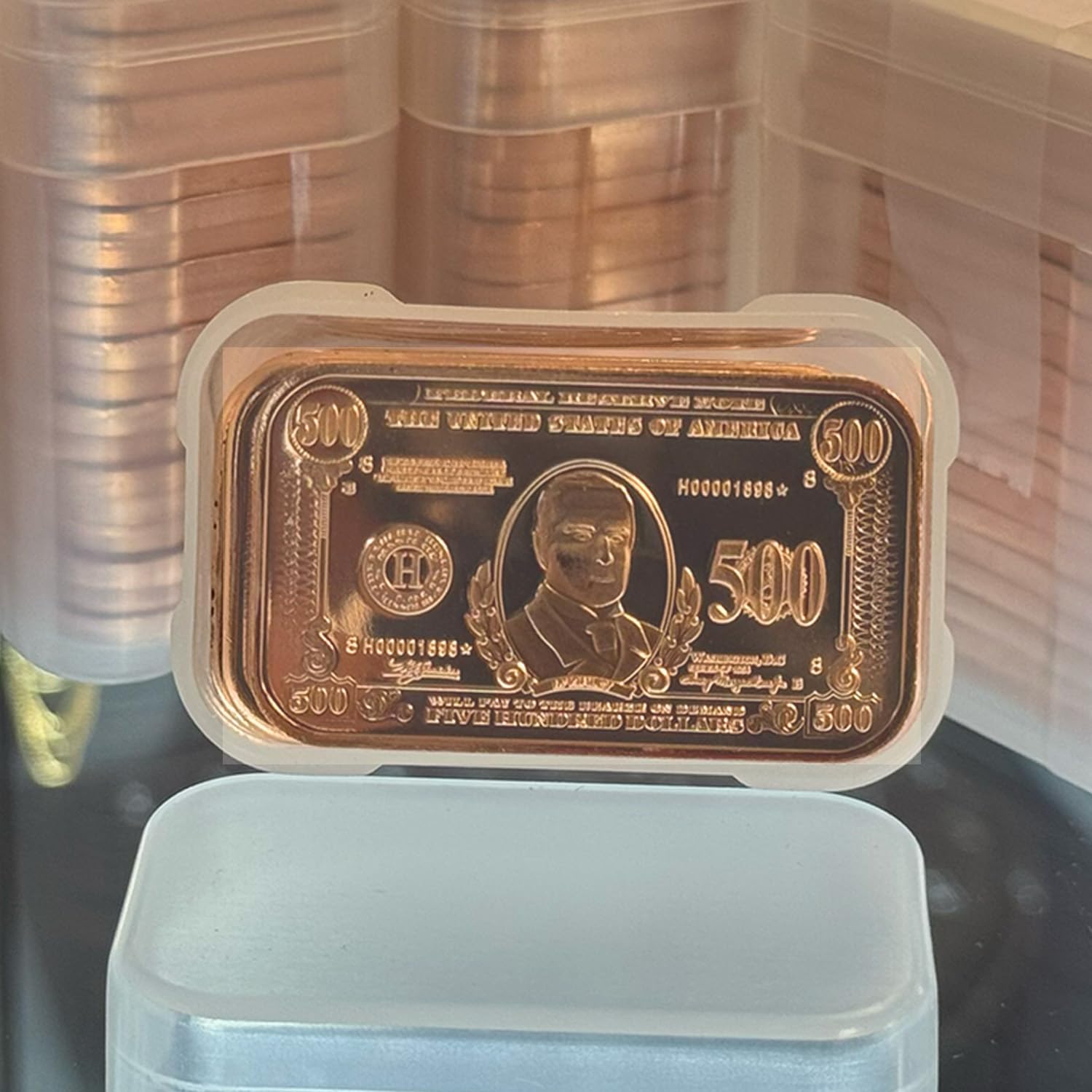 20 Count x 1 oz Copper BANKNOTE 500 Hundred Dolla Image w/ 1 Tube for Easy Storage