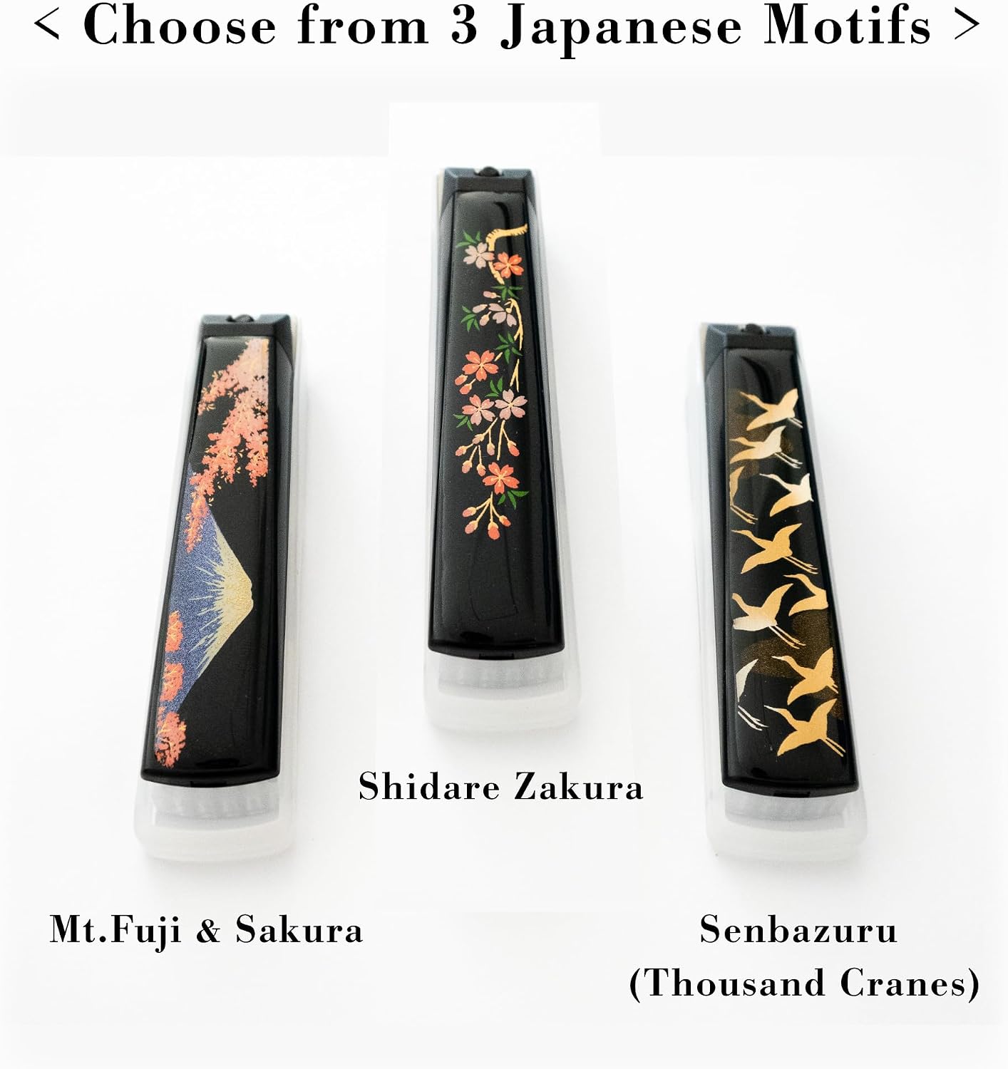 Japanese Nail Clipper with Maki-e Design and Paulownia Wood Gift Box, Large Made in Japan Nail Clipper for Men and Women (Mt. Fuji and Sakura)