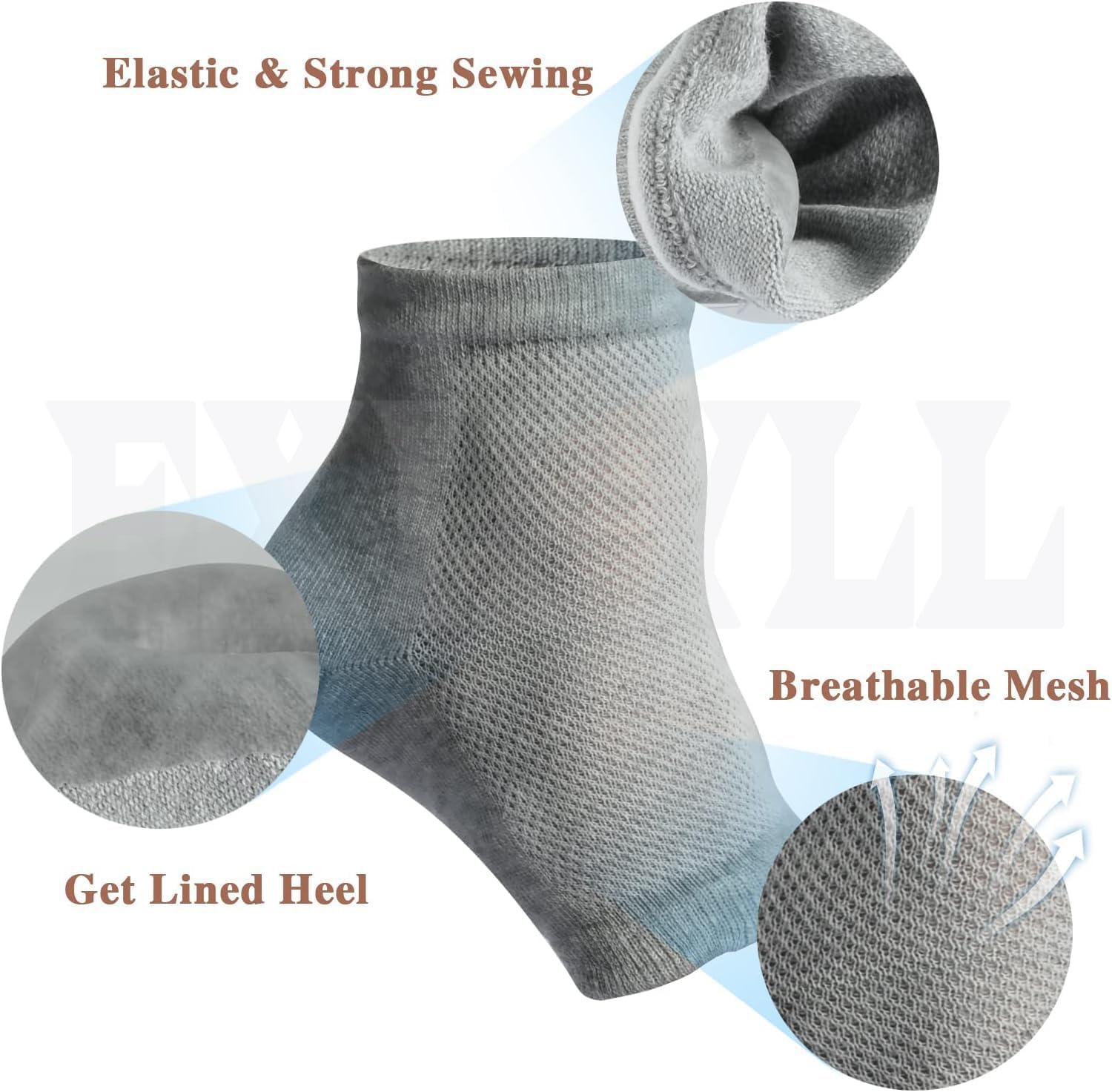 EXIFYLL Heel Pain Relief Silicone Gel Pad Heel Protector Socks with Spa Botanical for Men and Women Soft Cotton Heel Socks, Dry Cracked Skin Free Size ,Heel Pain Relief Silicone Gel Pad Heel Protector Socks with Spa Botanical for Men and Women Cotton Socksa A1 3