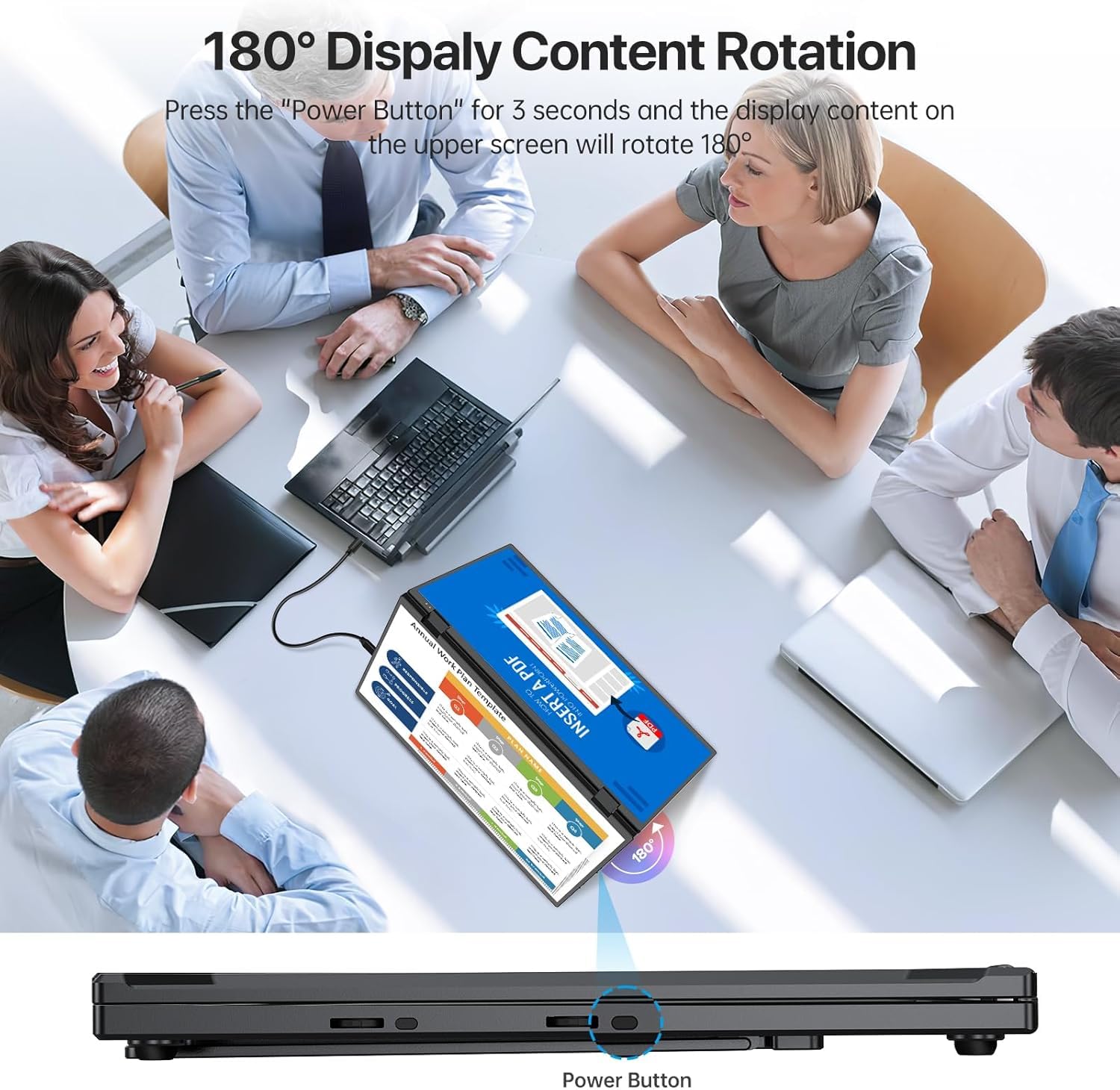 EVICIV Monitor Portatile 15.6'' Doppio Schermo Portatile Portable Monitor, 1080P 100% sRGB Estensore dello Schermo del Laptop Nessun Driver Richiest