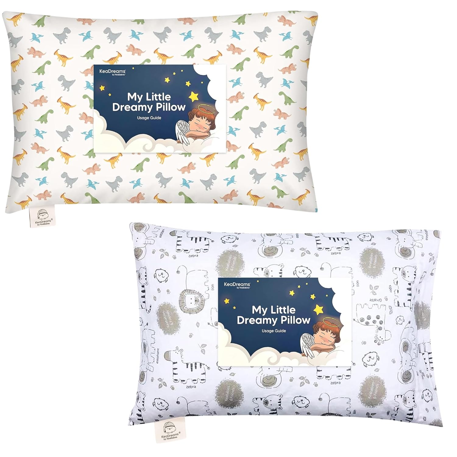 KeaBabies Toddler Pillow with Pillowcase - 13x18 My Little Dreamy Kids Travel Bed Pillows for Sleeping, Cotton Small Pillowcase, Soft & Breathable, Machine Washable, Toddlers 2-5 Years Old