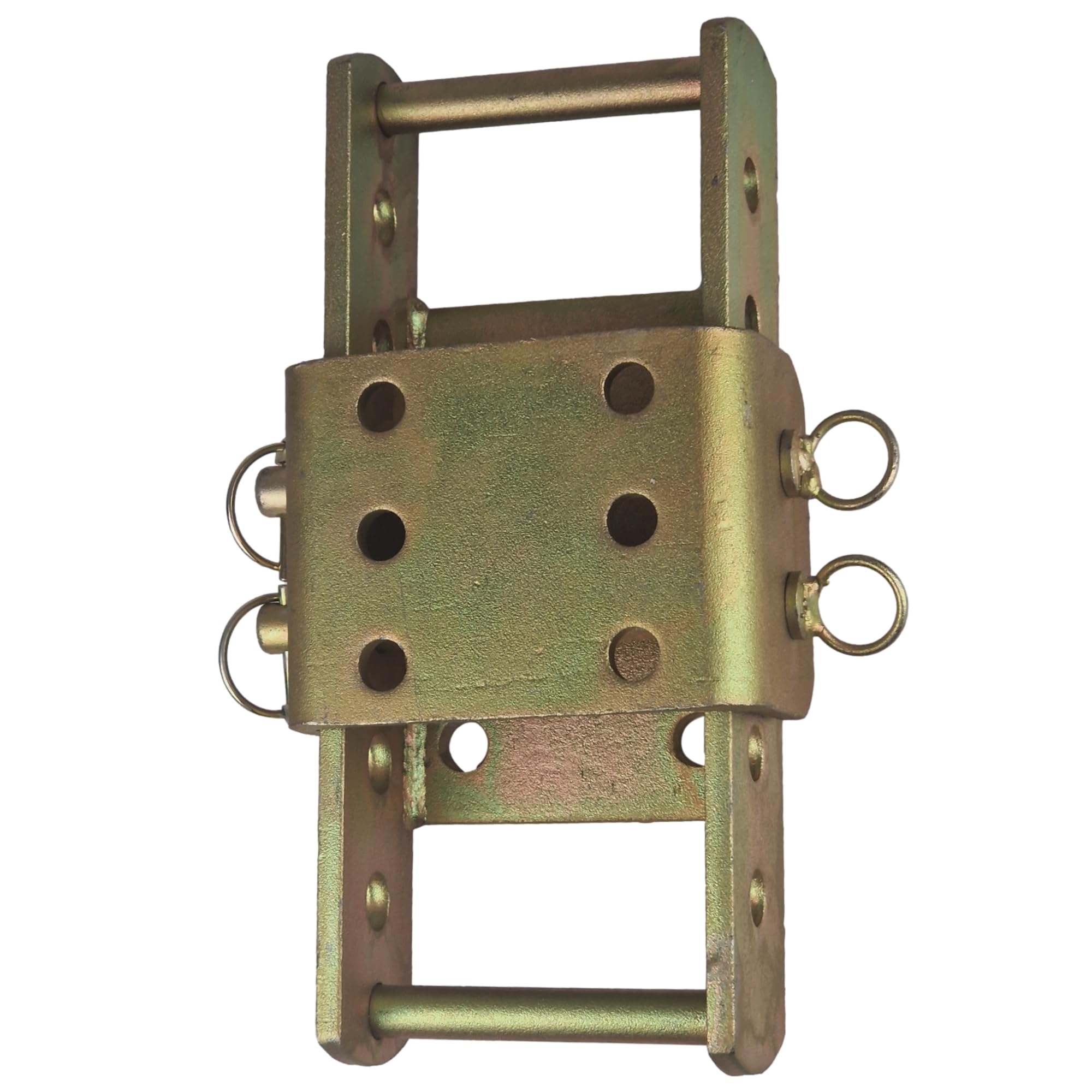 Adaptador de Enganche de Remolque con Placa de Caída Ajustable - Altura del Enganche de Remolque - Jeeps, Camiones, 4x4 - Máx. Remolque 3500 kg - 370 mm - Chapado en Zinc Amarillo