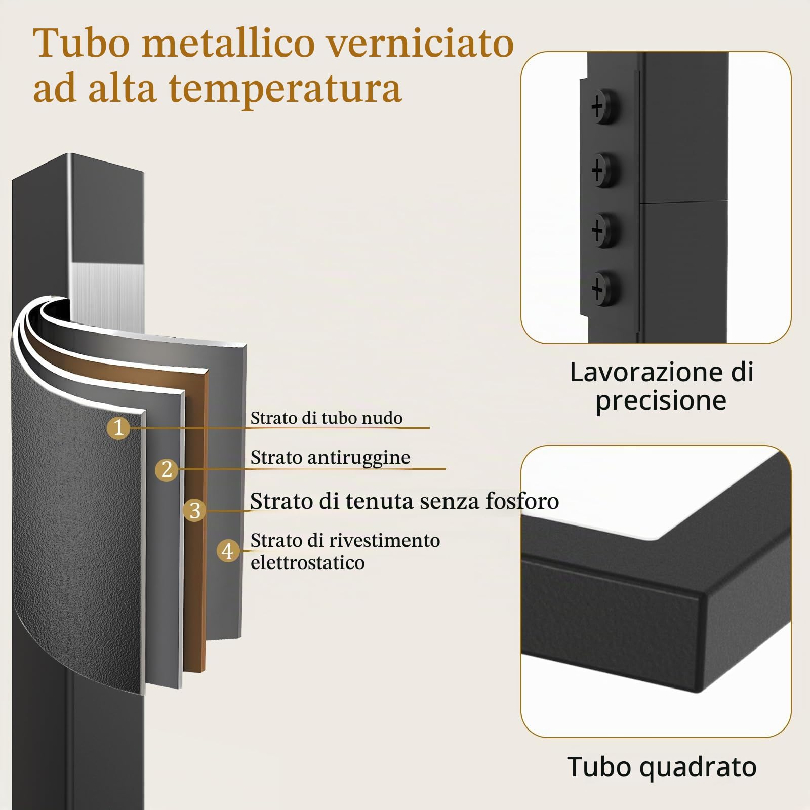 Yawinhe 64cm Appendiabiti da Parete,Attaccapanni da Muro,Nero,1-Pack | Metallo Barra Appendiabiti per Tubo Industriale;Salvaspazio;per Corridoio,Casa,Riporre,Oggetti;Attaccapanni a Tubo