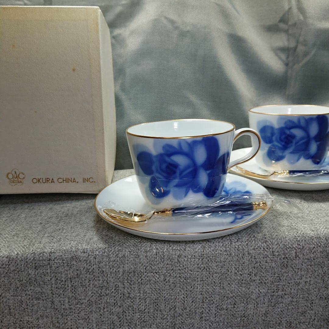 Amazon | 大倉陶園 モーニング カップ & ソーサー ペア ブルーローズ  