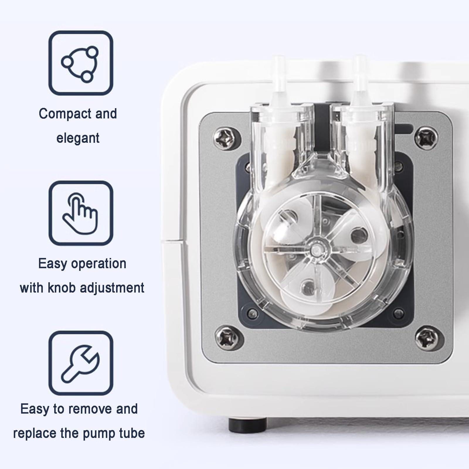 Bomba Peristáltica Pequeña De 24 V, Dosificadora De Líquidos De Bajo Caudal De 8-185 Ml/min, con Tubo BPT De 3 Mm De Diámetro Interior X 5 Mm De Diámetro Exterior - Longitud De 2 M