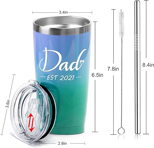 Miniatura 4 de TURMTF Regalos para hija, tazas del día de la madre para mi hija, regalo de papá mamá, vaso de café aislado al vacío de doble pared con tapa y