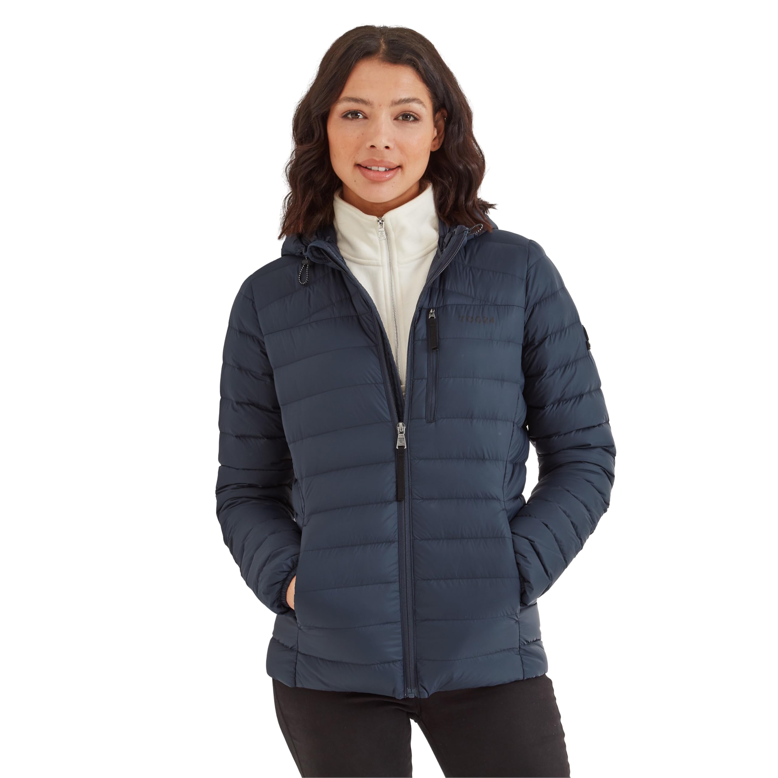 Tog24 Women's Dark Indigo 'North' Rds Certified Down Hooded Jacket In | Size: 20