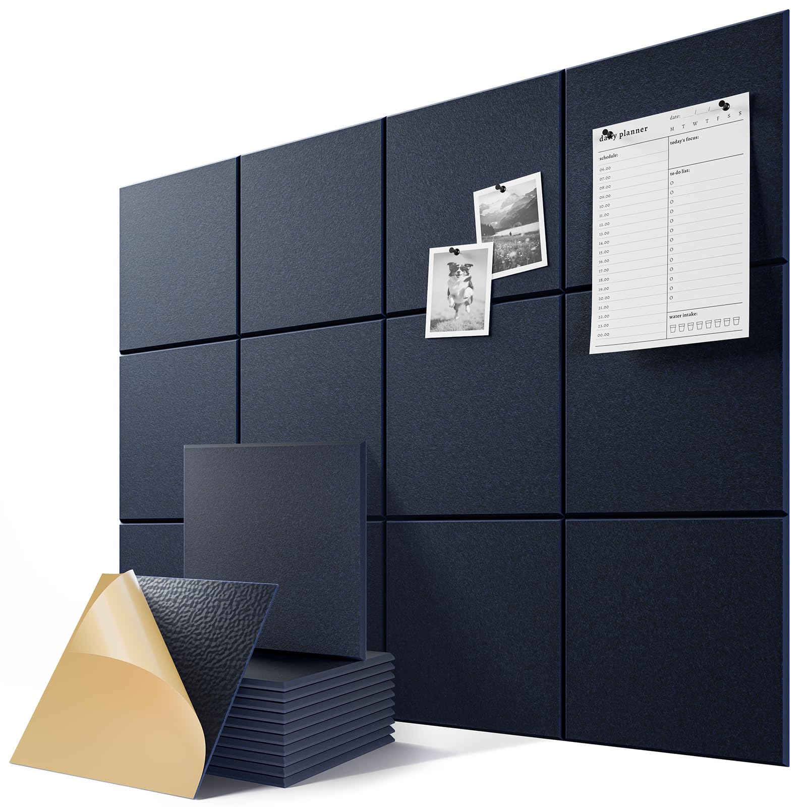 6 Pack Self-Adhesive Sound Proof Foam Panels for Walls, 12"x12"x0.4"