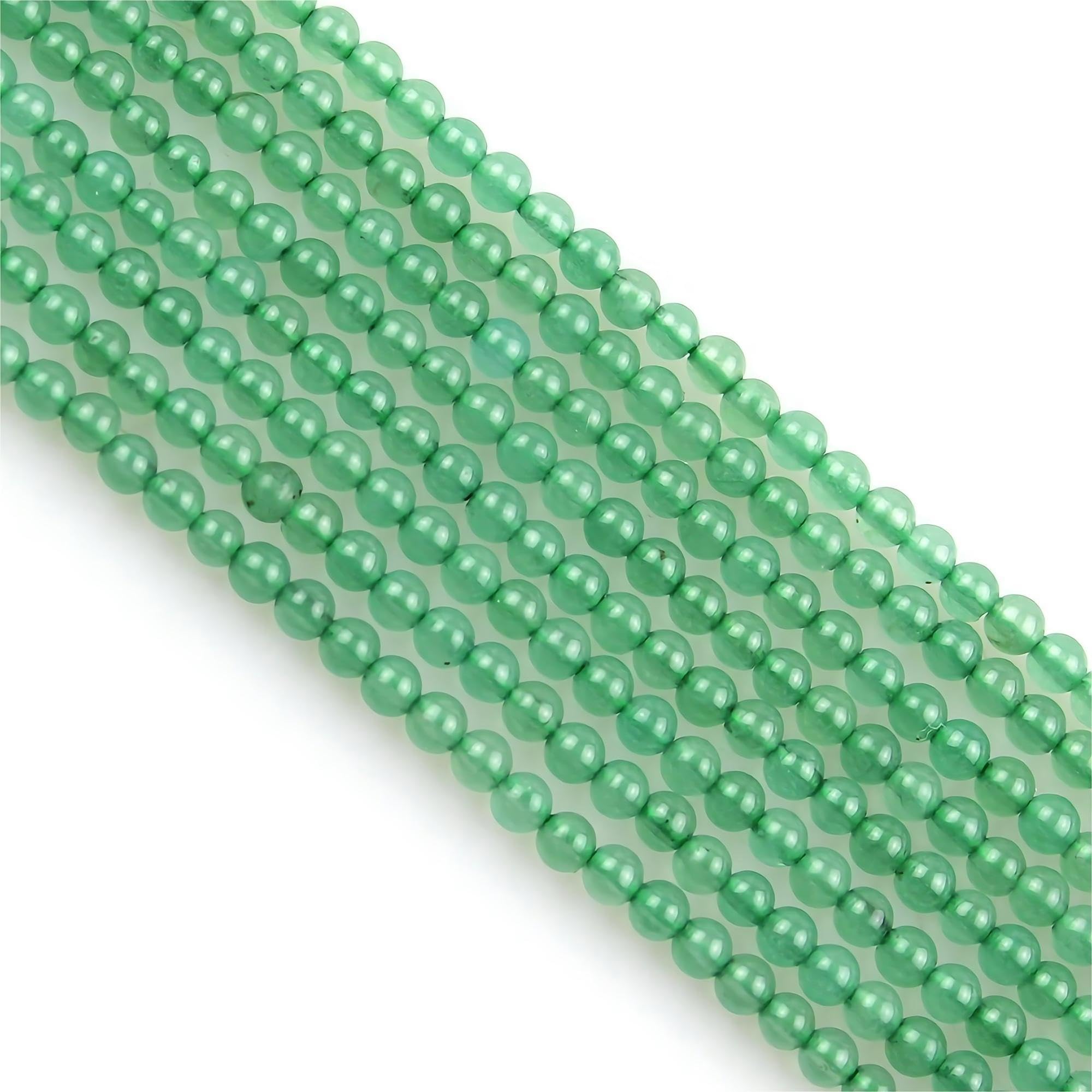 Perles de pierre naturelle aventurine verte 2mm de forme ronde lisse pour bijoux