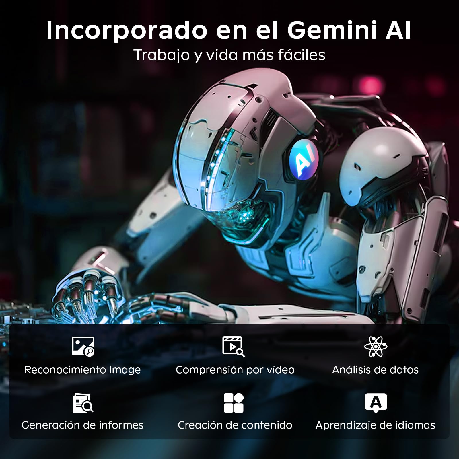 Raemond 11pulgadas Android 16 Tablet con Gemini AI,T7250 Octa-Core,24 GB RAM + 256GB ROM (2TB TF),16MP + 8MP,1920x1200 IPS HD Display,8000mAh, Widevine L1,GPS,2en1Tabletas con lápiz de teclado y ratón