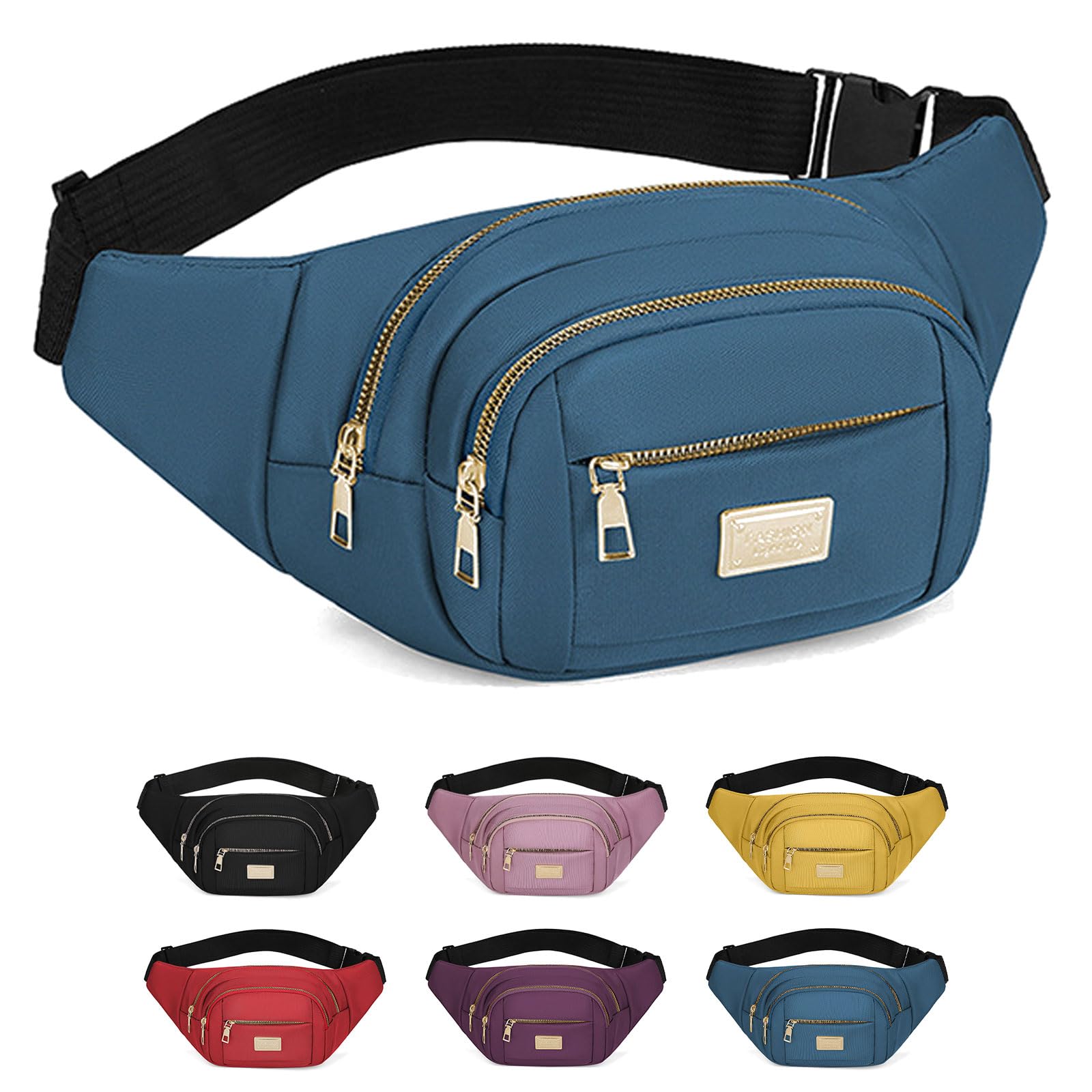 Bumbags for Ladies Women Men Lightweight Adjustable Bum Bag Fanny Pack with 4 Zipper Pockets,Fashionable Waist Pack for Travel, Running, Hiking, Cycling (Pink) — view 10