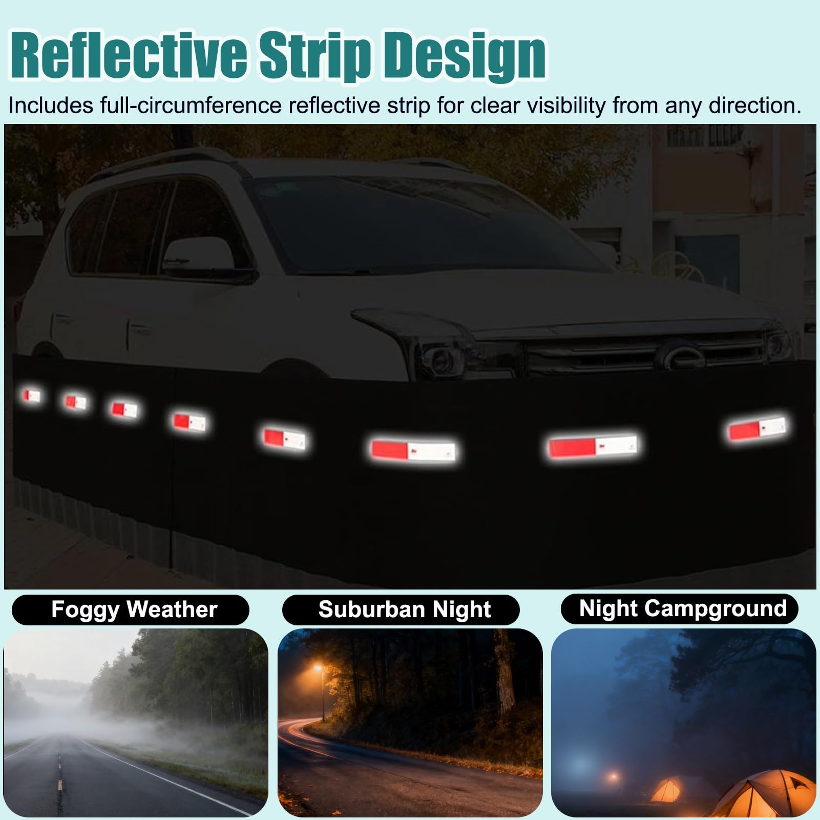 Battiscopa per rimorchio a 360° per camper e camper, con strisce riflettenti, altezza 80 cm, kit battiscopa invernale