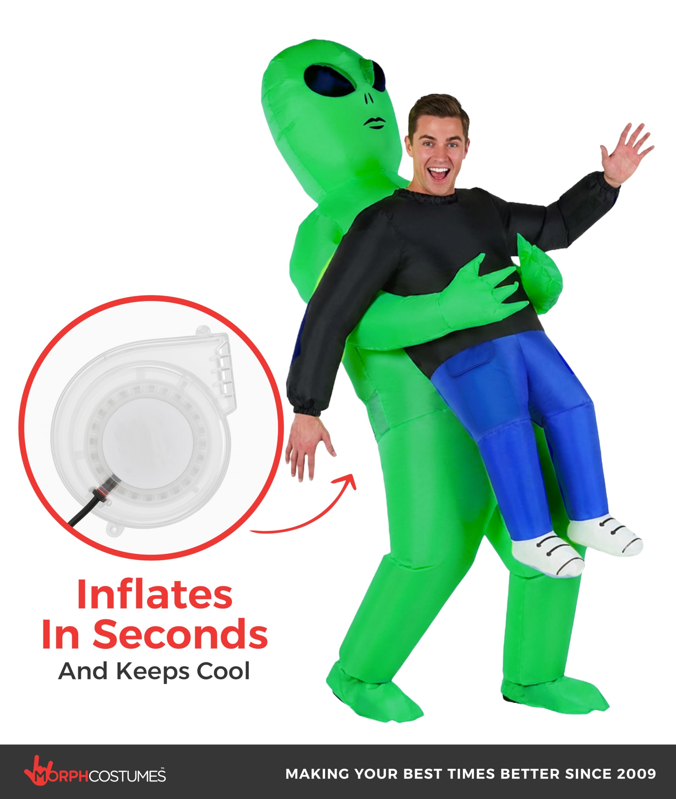 Morph Costume gonflable Alien, Costume gonflable d’extraterrestre pour adulte, Costumes d’extraterrestres pour adultes, Costumes gonflables pour adultes
