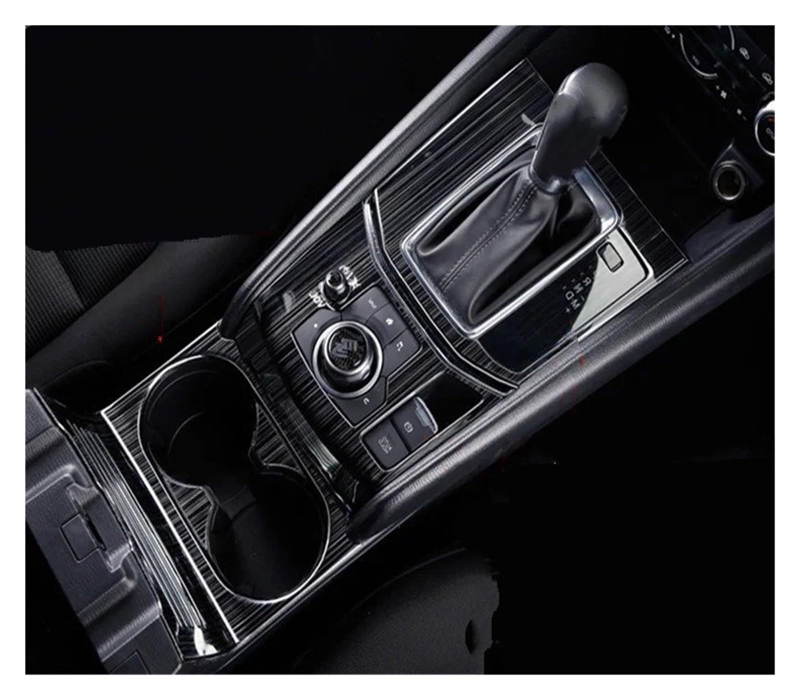 CGBWMB Car Accessory for Mazda CX-5 KF 2017 2018 2019 2020 2021 RHD Car Console Gear Shift Box Panel Trim Frame Covers Interior Mouldings(Gear-Knob-Cup 3 Pieces)