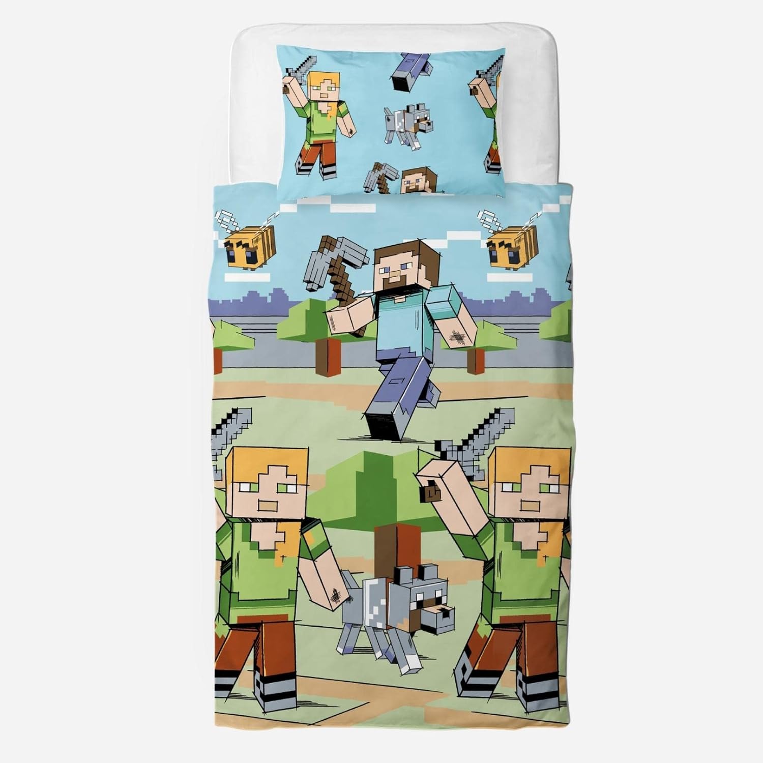 Character World Minecraft Official Single Duvet Cover Set Adventures