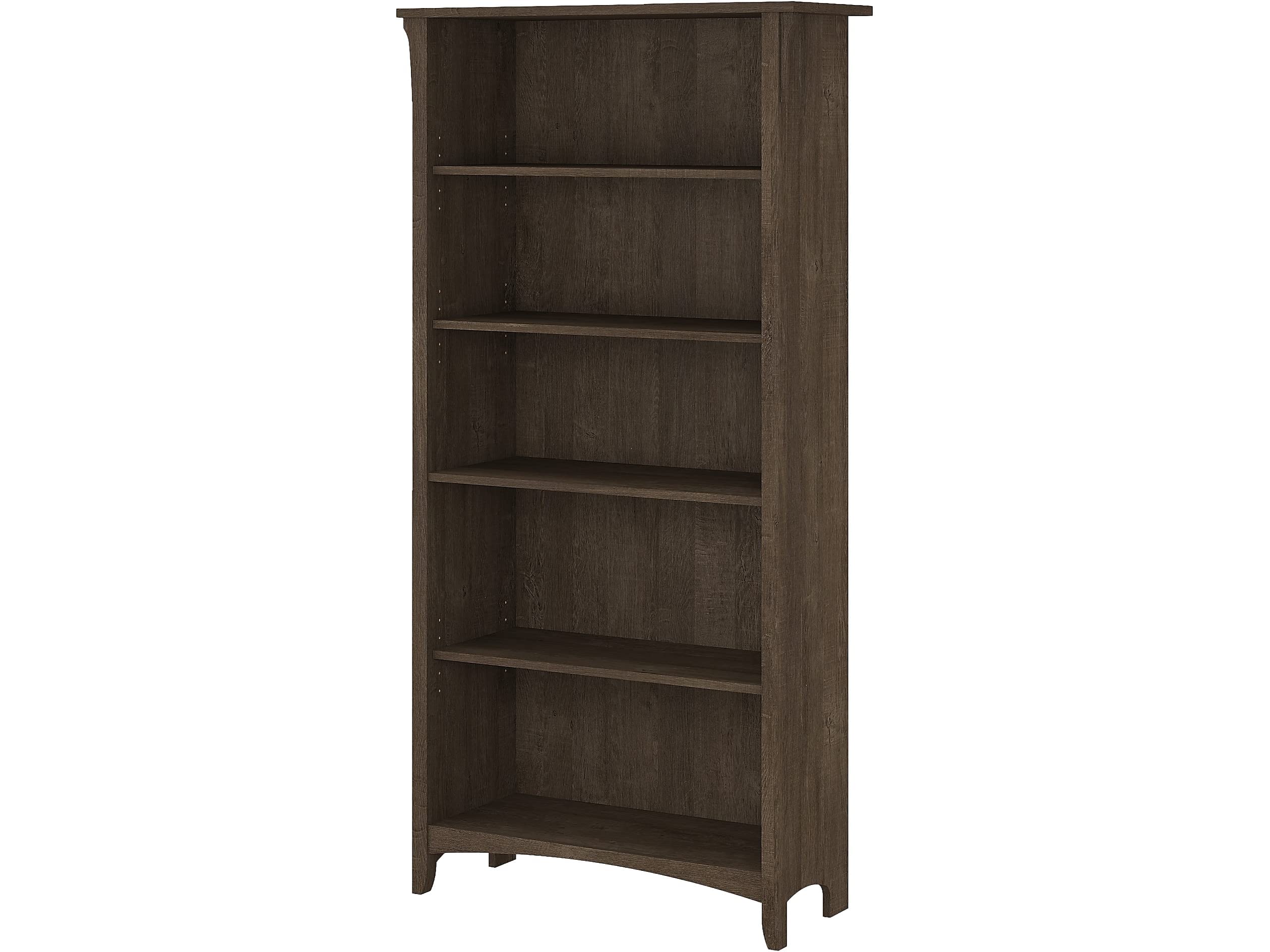Bush Furniture Salinas Tall 5 Shelf Bookcase in Ash Brown