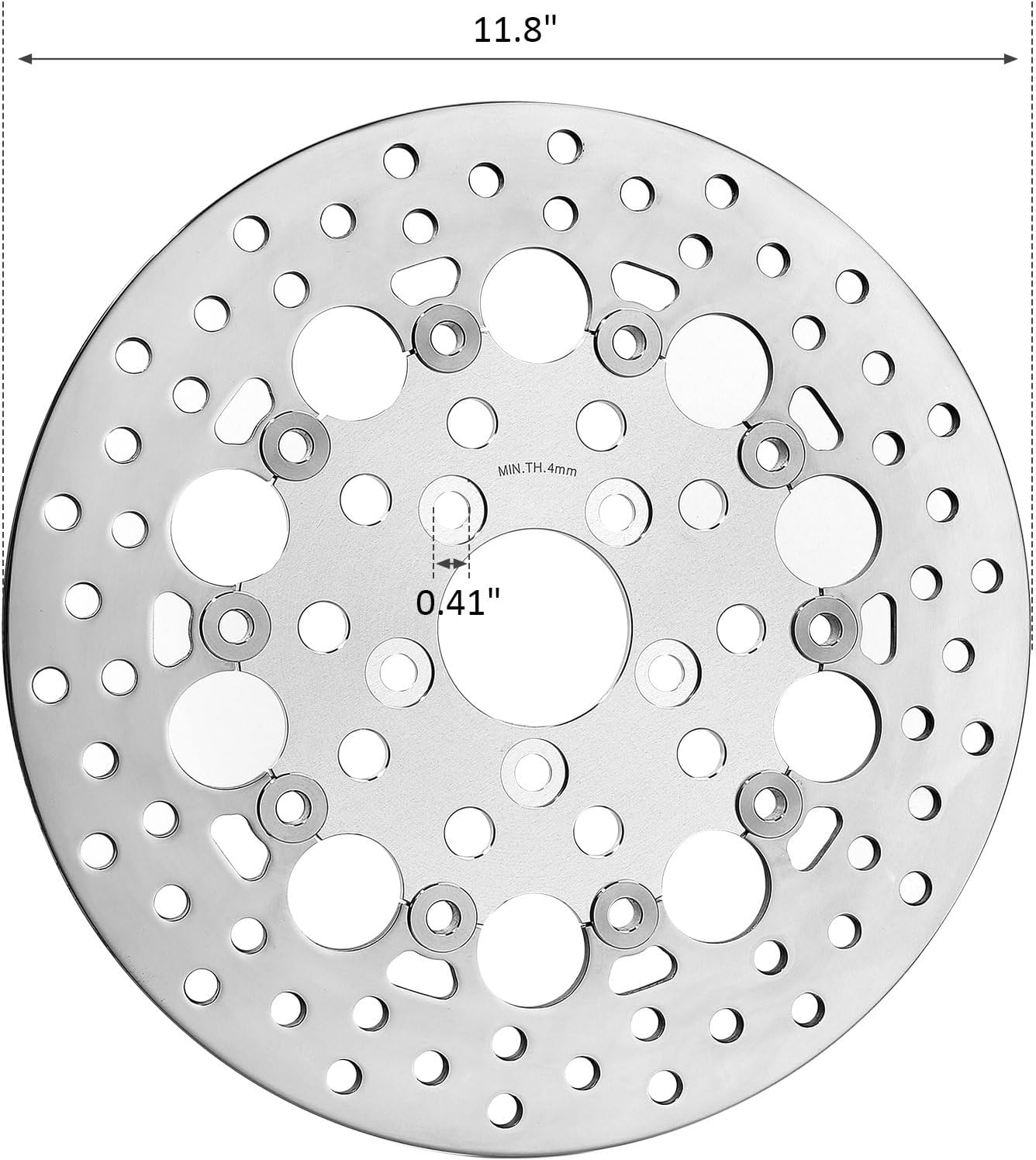11.8" Rear Floating Brake Rotor Fit For Harley Touring 2008-up & V-Rod models