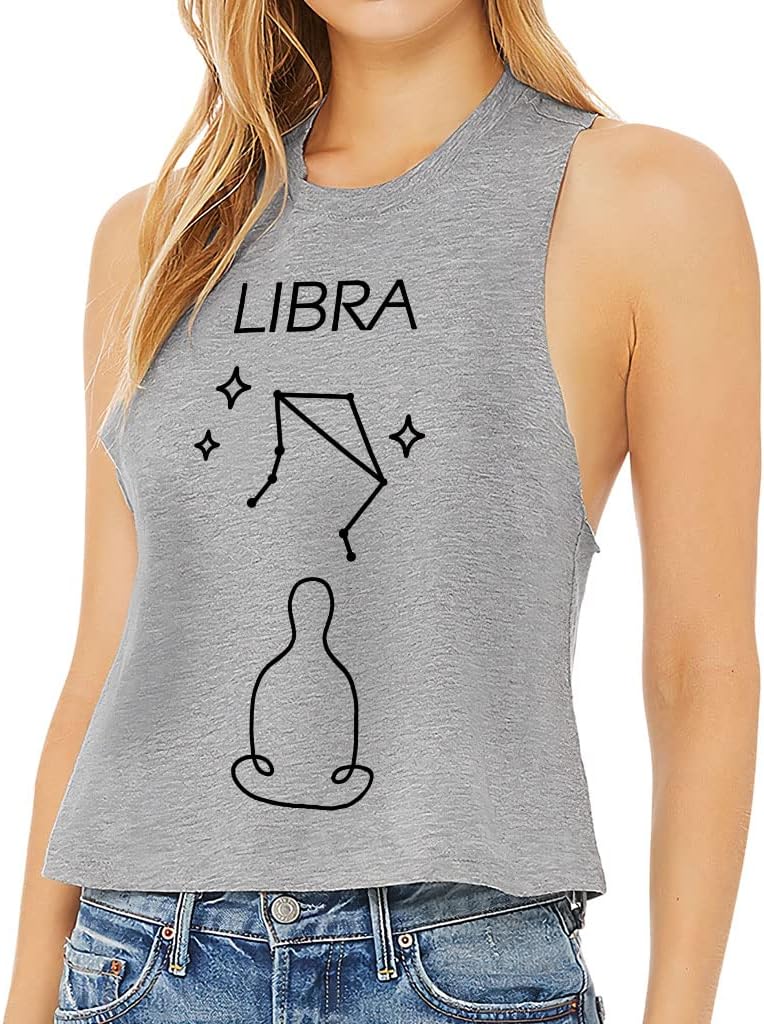 Libra Design Racerback Cropped Tank - Minimalist Women's Tank - Print Tank Top