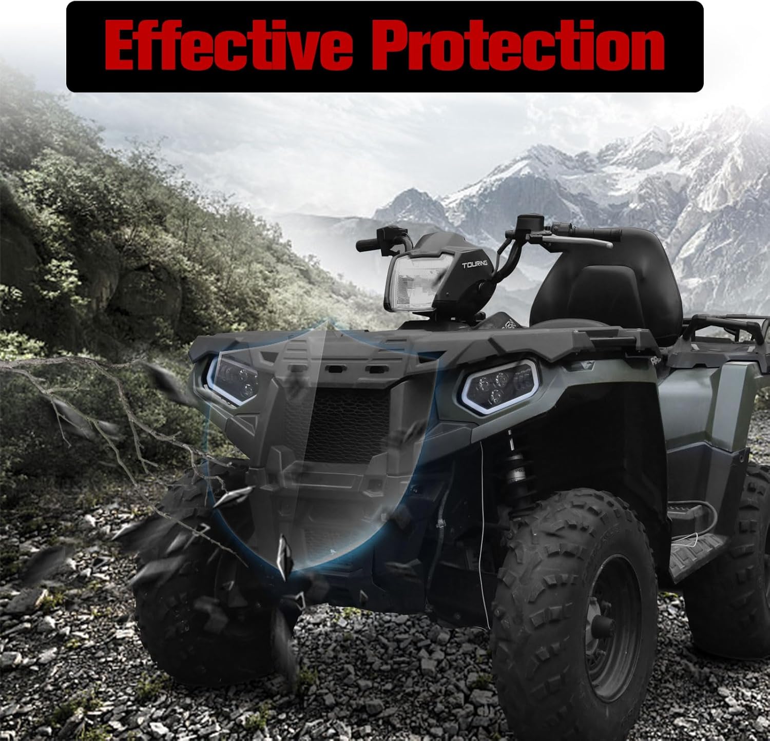 Front Fascia for Sportsman 570 2011-2024, Durability Plastic Panel Combined Front Guard Bumper for Polaris Sportsman 400 500 450 570 800 2011-2024 Accessories, Replacement OEM #5438559-070