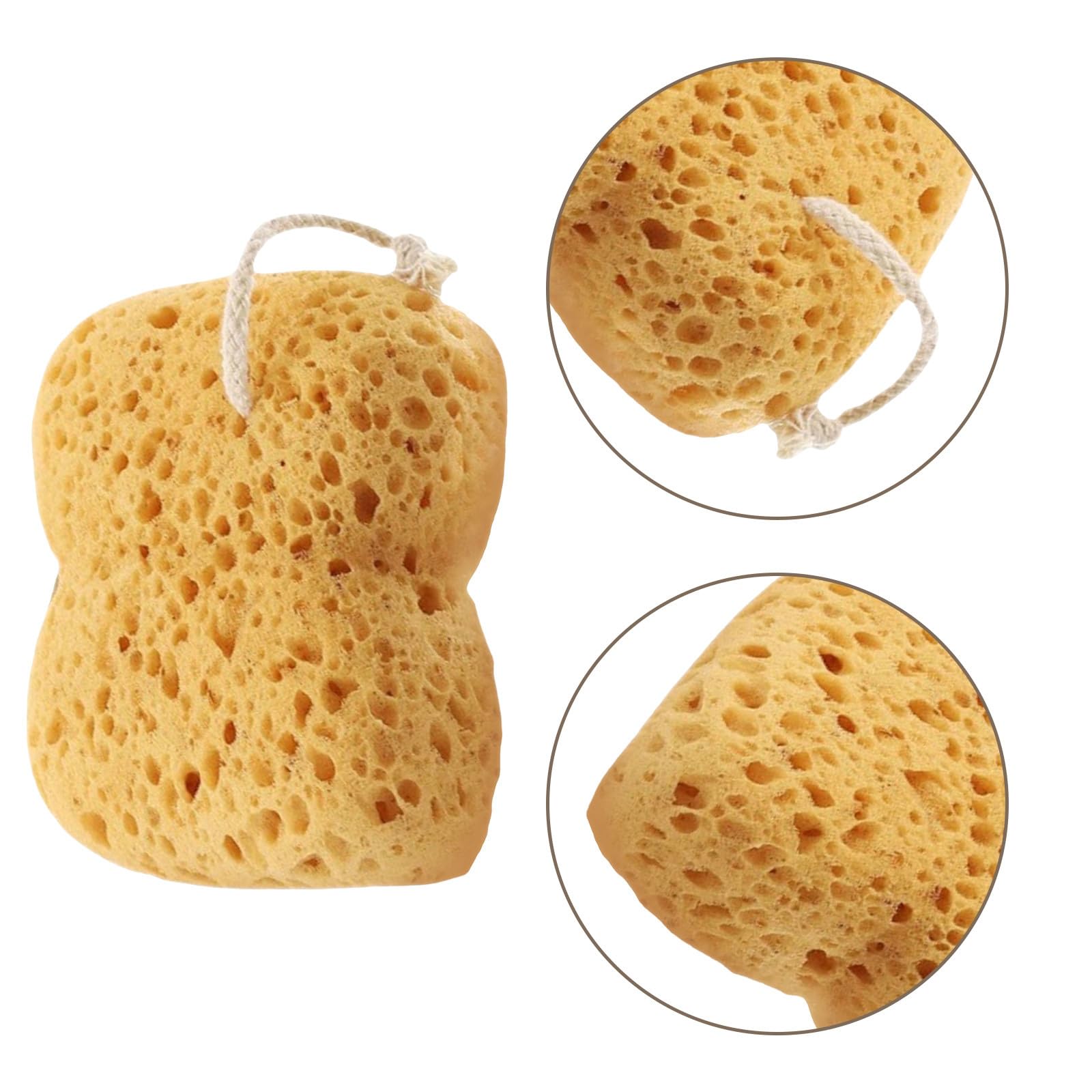 6 Piezas Esponja Altamente Exfoliante Natural Baño Estructura de Panal de Absorbente Ergonómica y Adecuado para Ducha y Delicada