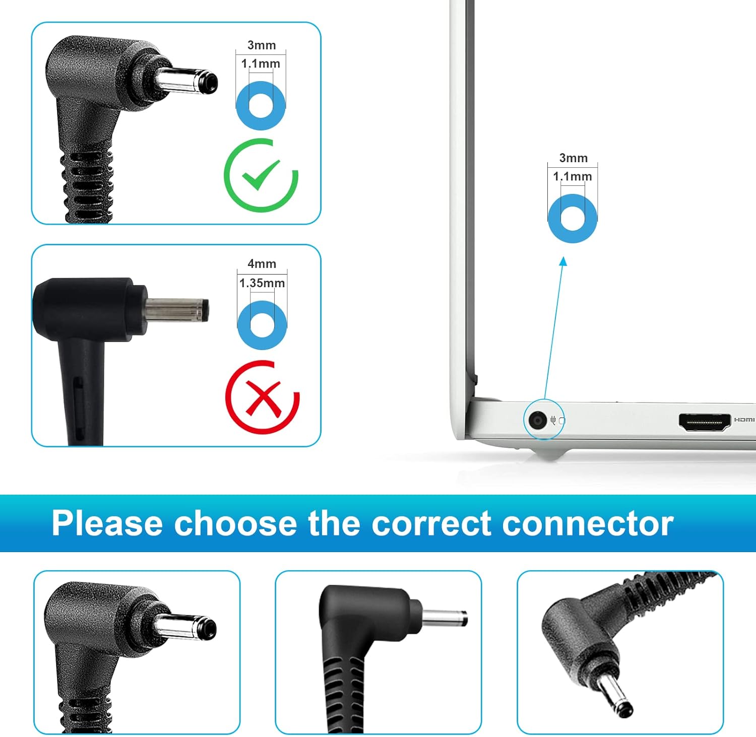 AC Adapter for Acer PA-1650-80 A11-065N1A A13-045N2A Chromebook 13 C810 CB5 14 CB3-431 15 C910 C720 C720P C720-2848,Aspire S5 S7 S5-371 S7-392 S7-393 + Power Cable