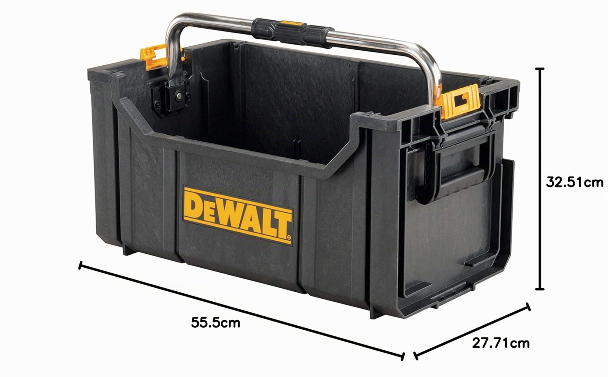 DeWalt DWST1-75654 Boîte à Outils Mobile TOUGHSYSTEM - 325 x 555 x 277 mm - Grand Espace de Rangement - Plastique Haute Qualité - Robuste - Poignées Latérales et supérieure - Charge max 20 kg Multicolore