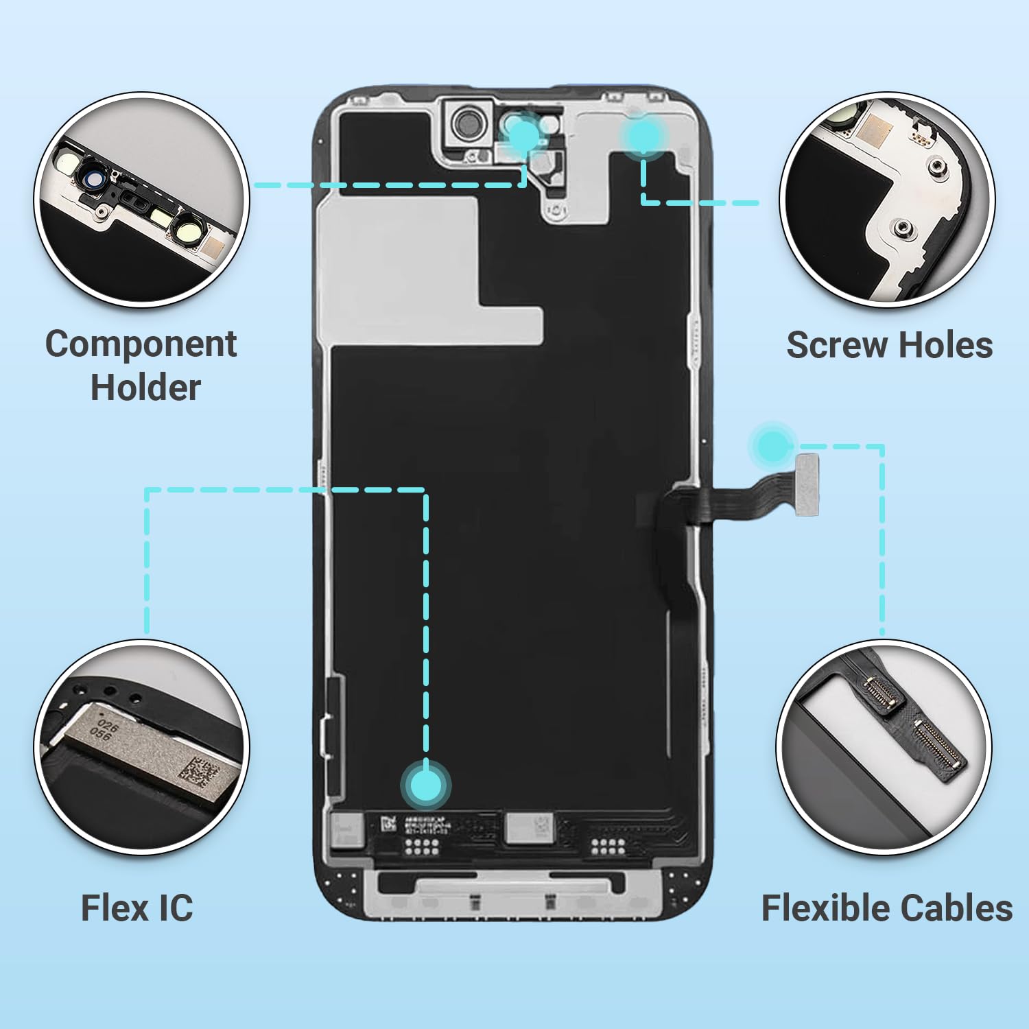 Amazon.co.jp: iPhone 14 Pro用スクリーン交換、6.1インチフルHD LCDと