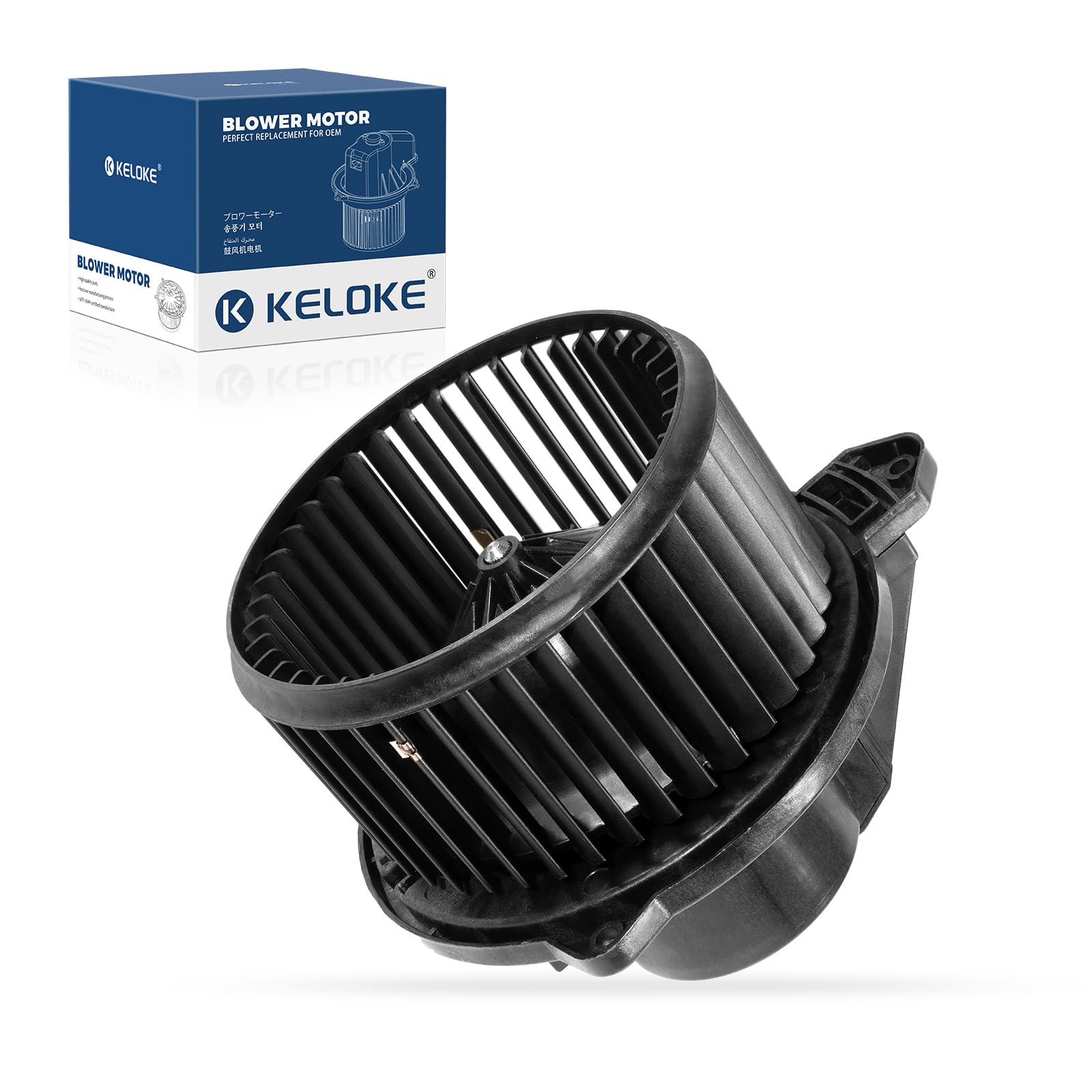 KELOKE HVAC Heater Blower Motor Fan Compatible with Dodge &amp; Jeep | 2002-2008 Ram 1500, 2003-2009 Ram 2500/3500 &amp; 2002-2004 Grand Cherokee, with Fan Cage, Replaces# 700012 5096256AA