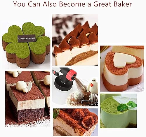 Miniatura 4 de Rainmae Aerógrafo manual para decorar pasteles, herramientas para hornear de bricolaje con 4 tubos de aerosol para pasteles de cocina, bricolaje,
