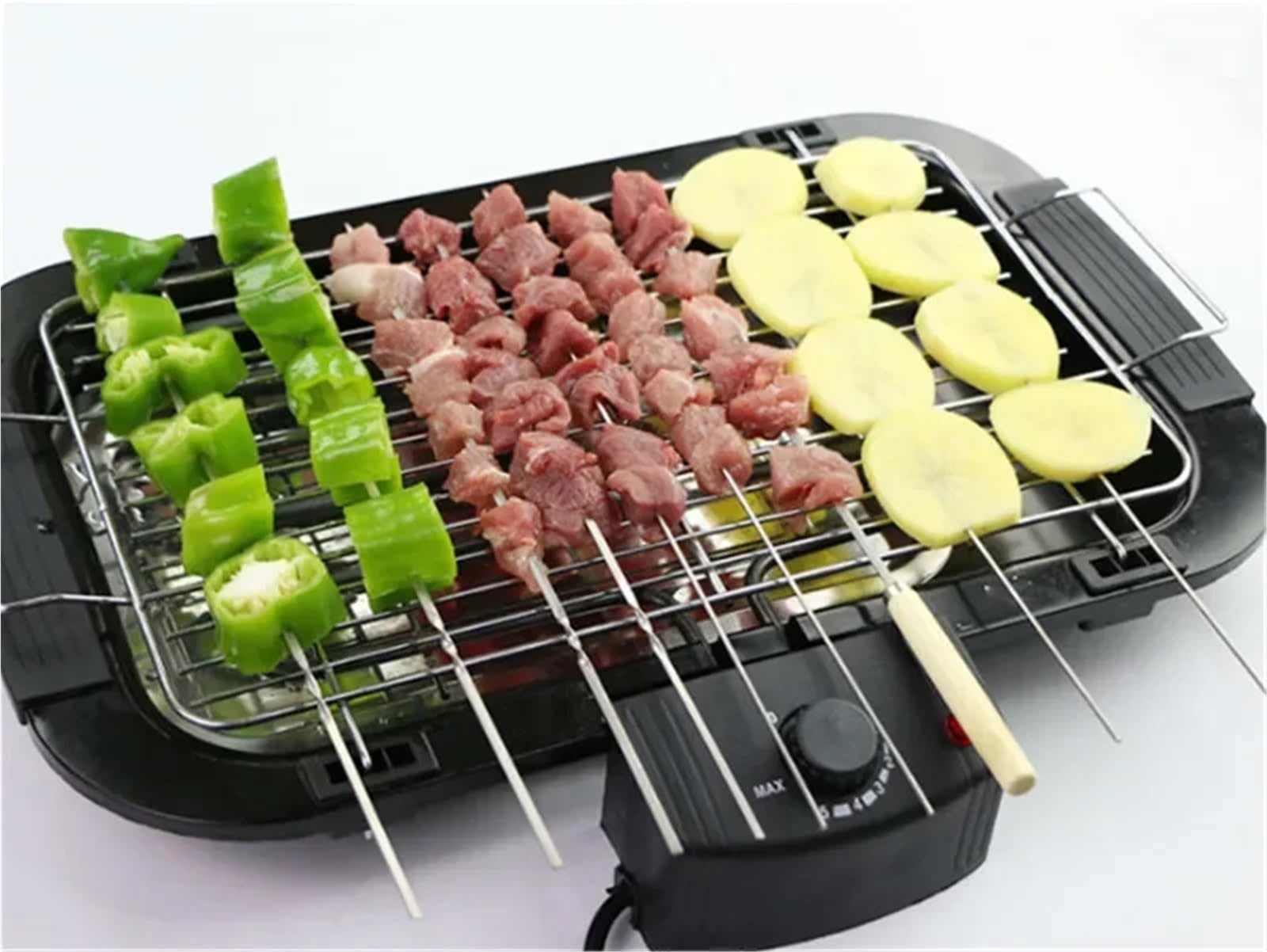 Spiedini per grigliate 304 Acciaio inossidabile 50 100 pezzi Barbecue BBQ Ago Stick Barile Arrosto Kebab Carne Spiedini Campeggio all'aperto Picnic Strumenti Grigliate(100 pcs 34cm)