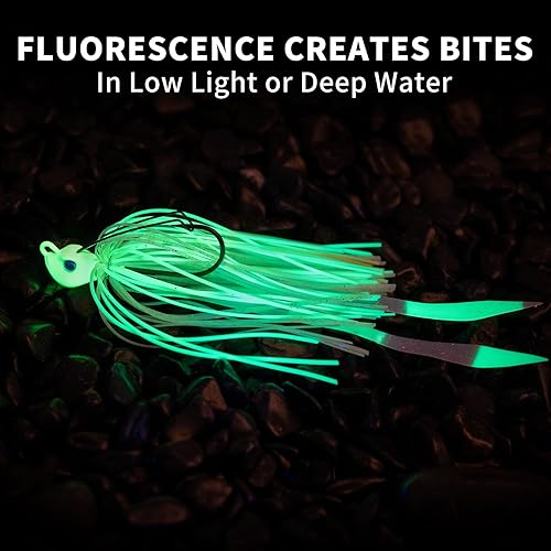 Miniatura 7 de TRUSCEND Jigs Fishing Lures with Ultra Smooth Teflon Hook, Tour Grade Titanium Weed Guard Swim Jigs, Valuable Weedless Skirted Jig, Well-Made Lures